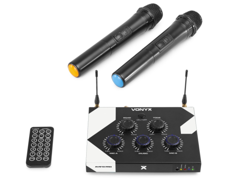 Vonyx AV510 -- Controlador Inalambrico 2 micros karaoke